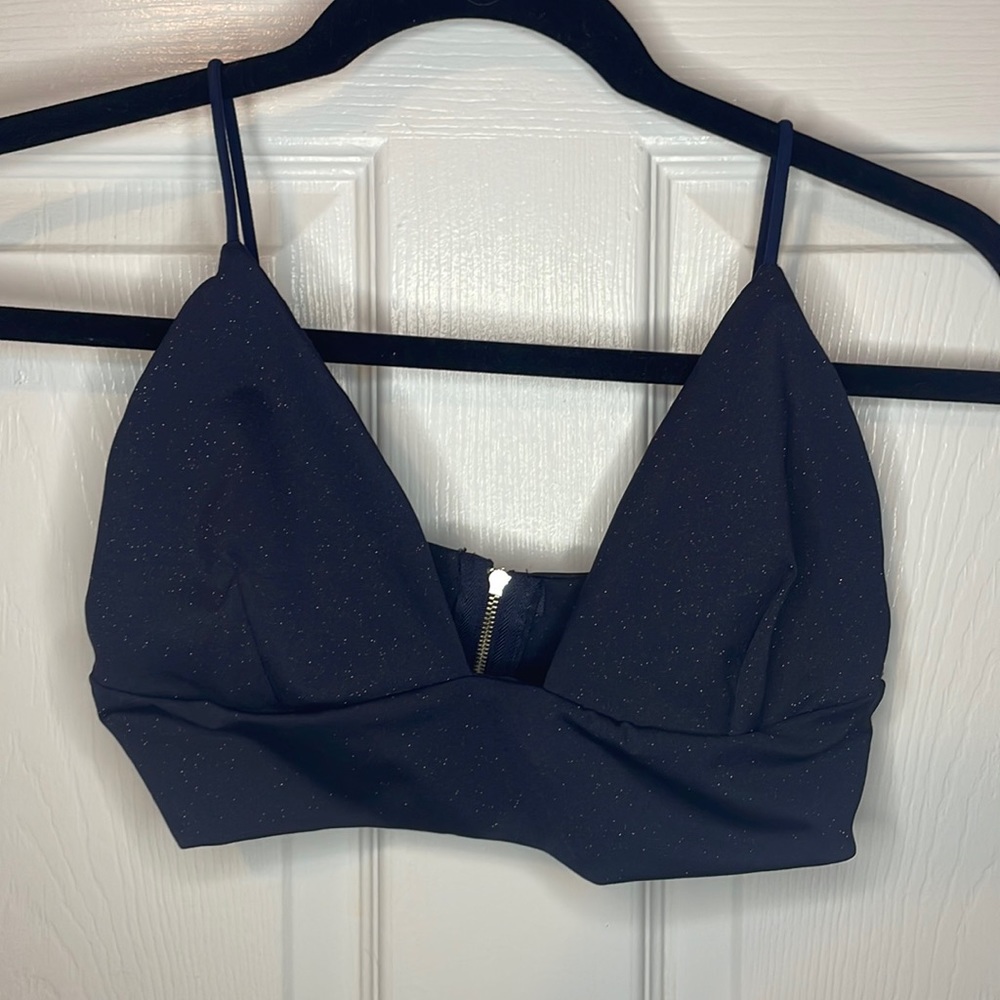 Blue sparkly top Meek size Medium.